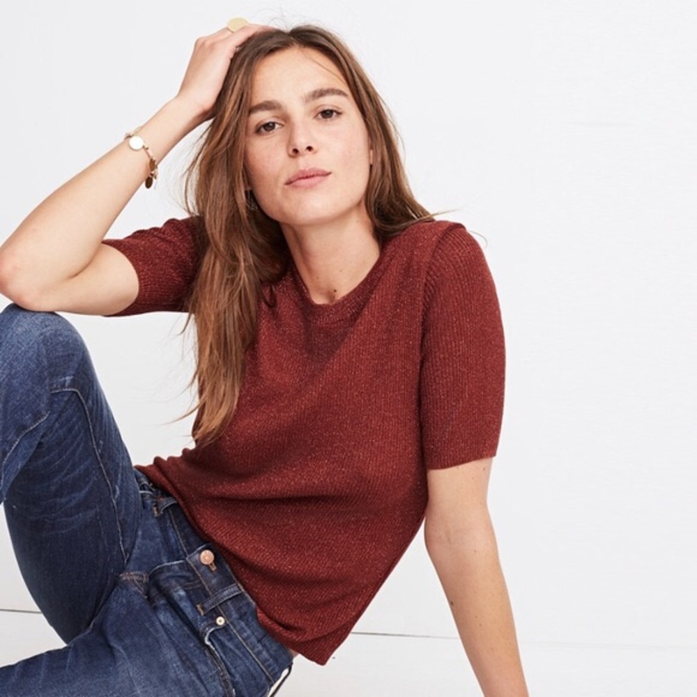 Madewell Evening Sparkle Ribbed Sweater